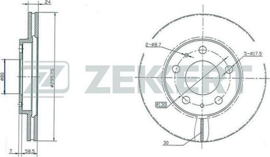 Zekkert BS-5153 - Гальмівний диск autozip.com.ua