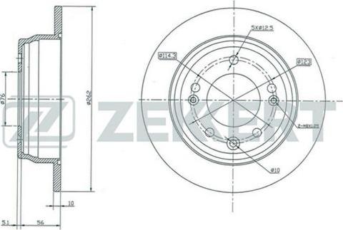 Zekkert BS-5157 - Гальмівний диск autozip.com.ua