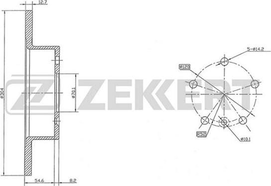 Zekkert BS-5165 - Гальмівний диск autozip.com.ua