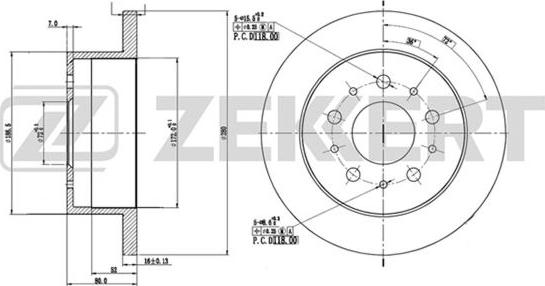 Zekkert BS-5109 - Гальмівний диск autozip.com.ua