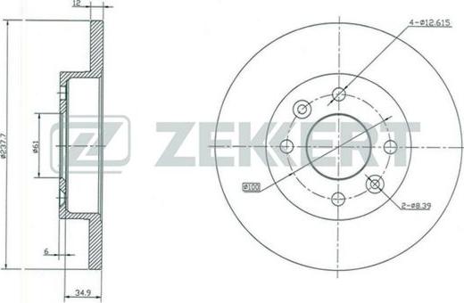 Zekkert BS-5105 - Гальмівний диск autozip.com.ua