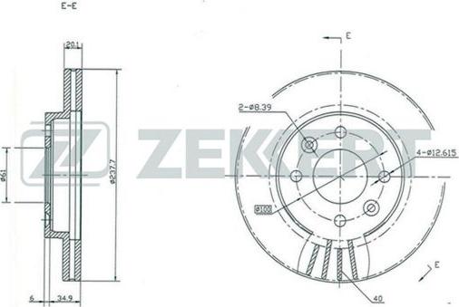 Zekkert BS-5106 - Гальмівний диск autozip.com.ua