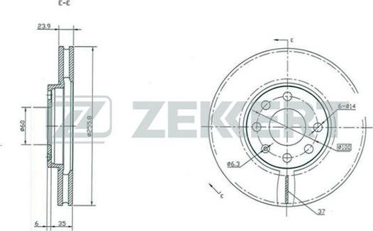 Zekkert BS-5100 - Гальмівний диск autozip.com.ua