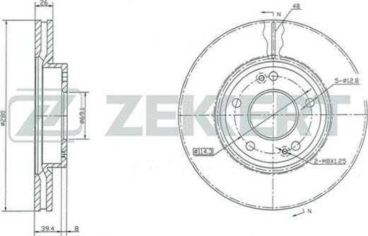 Zekkert BS-5119 - Гальмівний диск autozip.com.ua