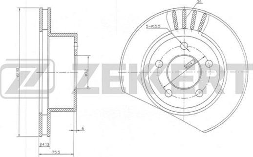 Zekkert BS-5184 - Гальмівний диск autozip.com.ua