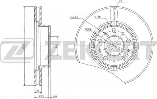 Zekkert BS-5121 - Гальмівний диск autozip.com.ua