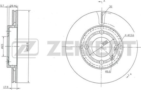 Zekkert BS-5127 - Гальмівний диск autozip.com.ua