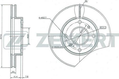 Zekkert BS-5174 - Гальмівний диск autozip.com.ua