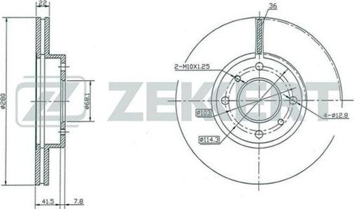 Zekkert BS-5177 - Гальмівний диск autozip.com.ua