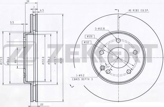 Zekkert BS-5848 - Гальмівний диск autozip.com.ua