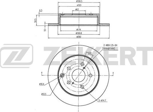 Zekkert BS-5858B - Гальмівний диск autozip.com.ua