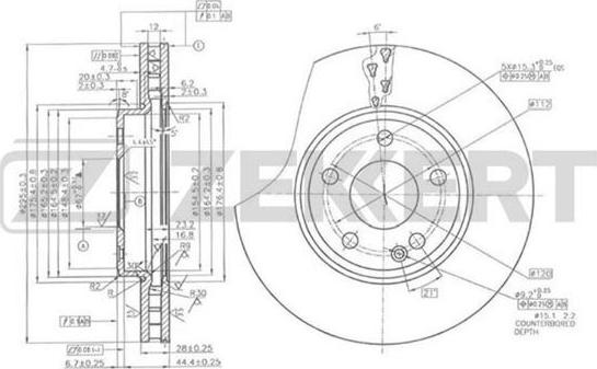 Zekkert BS-5886 - Гальмівний диск autozip.com.ua