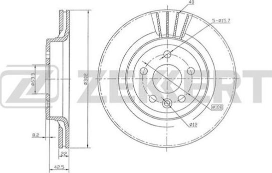 Zekkert BS-5883 - Гальмівний диск autozip.com.ua