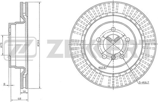 Zekkert BS-5821 - Гальмівний диск autozip.com.ua