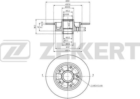 Zekkert BS-5877BZ - Гальмівний диск autozip.com.ua