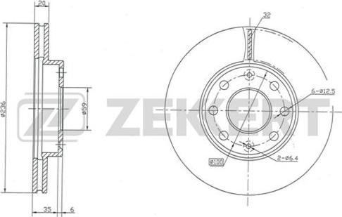 Zekkert BS-5395 - Гальмівний диск autozip.com.ua