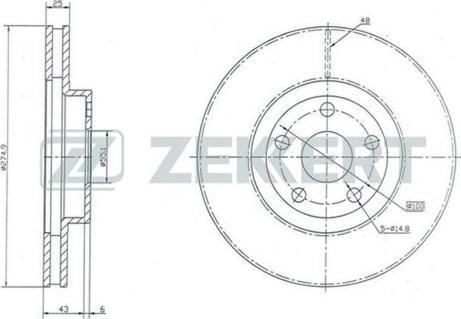 Zekkert BS-5341 - Гальмівний диск autozip.com.ua