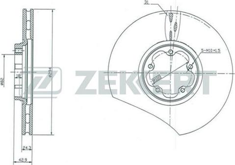 Zekkert BS-5347 - Гальмівний диск autozip.com.ua