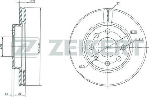 Zekkert BS-5354 - Гальмівний диск autozip.com.ua