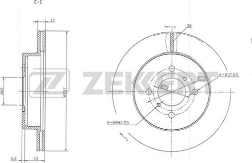 Zekkert BS-5365 - Гальмівний диск autozip.com.ua