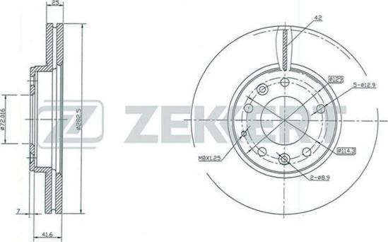 Zekkert BS-5389 - Гальмівний диск autozip.com.ua