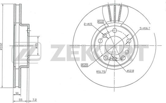 Zekkert BS-5335 - Гальмівний диск autozip.com.ua