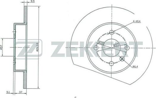 Zekkert BS-5293 - Гальмівний диск autozip.com.ua