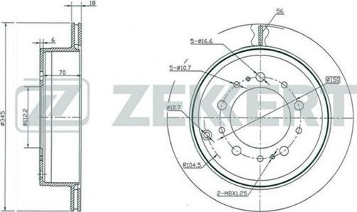 Zekkert BS-5244 - Гальмівний диск autozip.com.ua