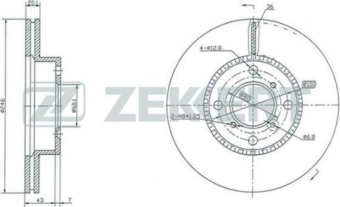 Zekkert BS-5241 - Гальмівний диск autozip.com.ua