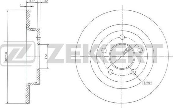 Zekkert BS-5254 - Гальмівний диск autozip.com.ua