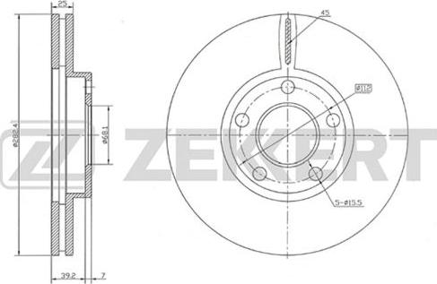 Zekkert BS-5257 - Гальмівний диск autozip.com.ua