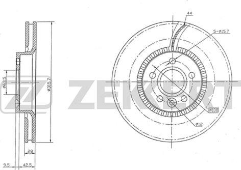 Zekkert BS-5263 - Гальмівний диск autozip.com.ua