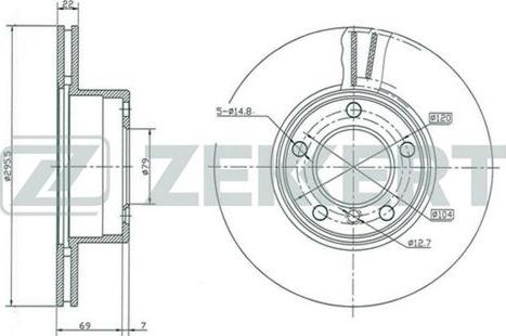 Zekkert BS-5209 - Гальмівний диск autozip.com.ua