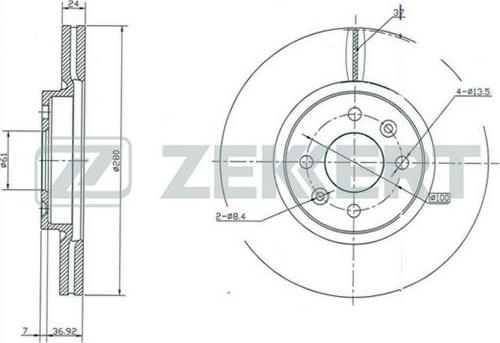 Zekkert BS-5214 - Гальмівний диск autozip.com.ua