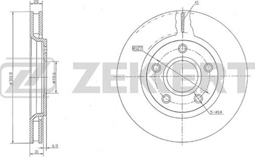 Zekkert BS-5234 - Гальмівний диск autozip.com.ua