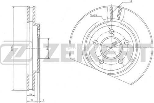 Zekkert BS-5220 - Гальмівний диск autozip.com.ua