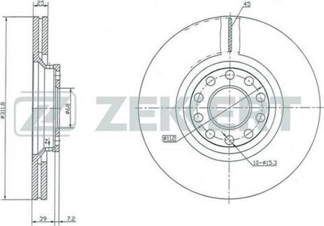 Zekkert BS-5279 - Гальмівний диск autozip.com.ua