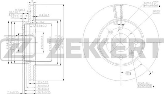 Zekkert BS-5276 - Гальмівний диск autozip.com.ua