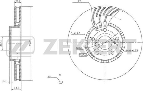 Zekkert BS-5791 - Гальмівний диск autozip.com.ua