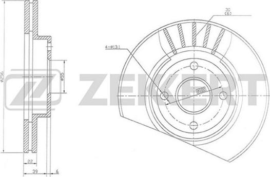 Zekkert BS-5749 - Гальмівний диск autozip.com.ua