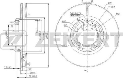 Zekkert BS-5742 - Гальмівний диск autozip.com.ua