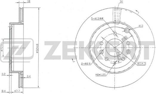 Zekkert BS-5753 - Гальмівний диск autozip.com.ua