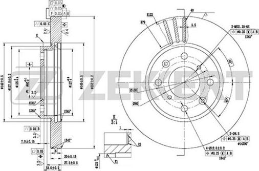 Zekkert BS-5752 - Гальмівний диск autozip.com.ua