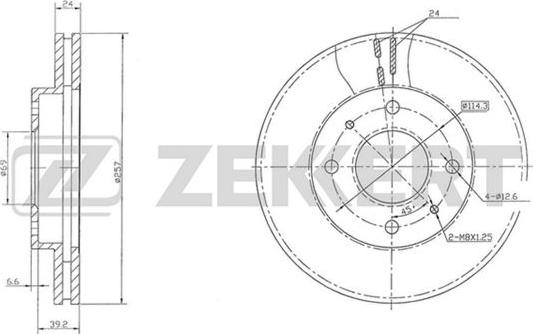 Zekkert BS-5757 - Гальмівний диск autozip.com.ua