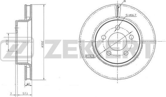 Zekkert BS-5760 - Гальмівний диск autozip.com.ua