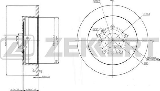 Zekkert BS-5706 - Гальмівний диск autozip.com.ua