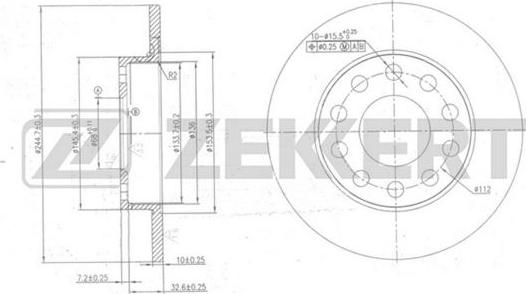 Zekkert BS-5780 - Гальмівний диск autozip.com.ua