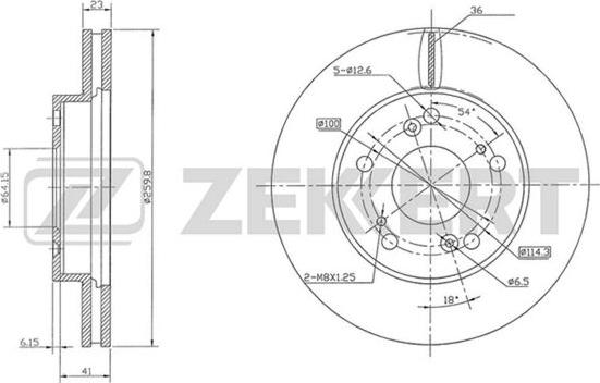 Zekkert BS-5736 - Гальмівний диск autozip.com.ua