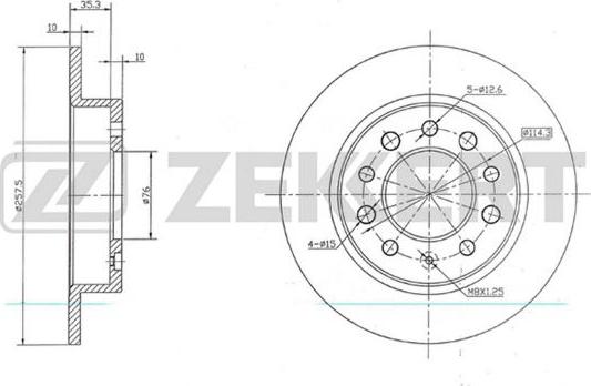 Zekkert BS-5733 - Гальмівний диск autozip.com.ua