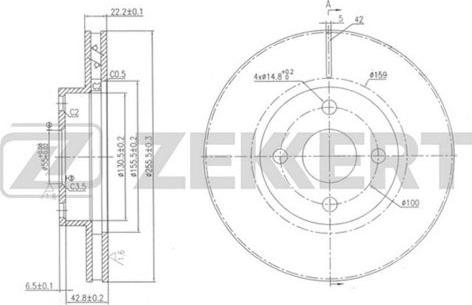 Zekkert BS-5777 - Гальмівний диск autozip.com.ua